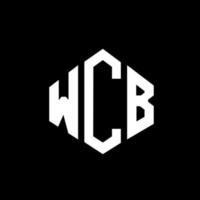 WCB-Brief-Logo-Design mit Polygonform. wcb-polygon- und würfelform-logo-design. Wcb-Sechseck-Vektor-Logo-Vorlage in weißen und schwarzen Farben. wcb-monogramm, geschäfts- und immobilienlogo. vektor