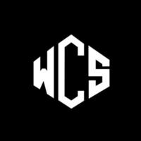 wcs bokstavslogotypdesign med polygonform. wcs polygon och kubform logotypdesign. wcs hexagon vektor logotyp mall vita och svarta färger. wcs monogram, affärs- och fastighetslogotyp.
