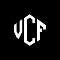 vcf brev logotyp design med polygon form. vcf polygon och kubform logotypdesign. vcf hexagon vektor logotyp mall vita och svarta färger. vcf-monogram, affärs- och fastighetslogotyp.
