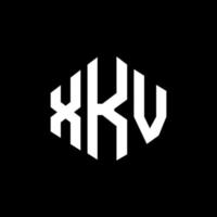 xkv-Buchstaben-Logo-Design mit Polygonform. xkv Polygon- und Würfelform-Logo-Design. Xkv Sechseck-Vektor-Logo-Vorlage in weißen und schwarzen Farben. xkv-monogramm, geschäfts- und immobilienlogo. vektor