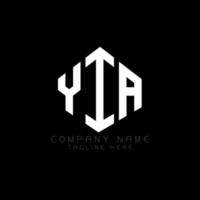 Yia-Brief-Logo-Design mit Polygonform. Yia Polygon- und Würfelform-Logo-Design. Yia Sechseck-Vektor-Logo-Vorlage in weißen und schwarzen Farben. yia-monogramm, geschäfts- und immobilienlogo. vektor