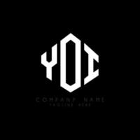Yoi-Brief-Logo-Design mit Polygonform. Yoi Polygon- und Würfelform-Logo-Design. Yoi Sechseck-Vektor-Logo-Vorlage in weißen und schwarzen Farben. Yoi-Monogramm, Geschäfts- und Immobilienlogo. vektor
