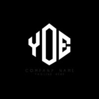 Yoe-Brief-Logo-Design mit Polygonform. Yoe Polygon- und Würfelform-Logo-Design. Yoe Sechseck-Vektor-Logo-Vorlage in weißen und schwarzen Farben. Yoe-Monogramm, Geschäfts- und Immobilienlogo. vektor