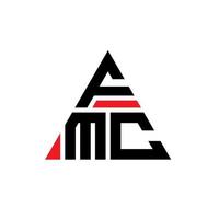 fmc triangel bokstavslogotypdesign med triangelform. fmc triangel logotyp design monogram. fmc triangel vektor logotyp mall med röd färg. fmc triangulär logotyp enkel, elegant och lyxig logotyp.