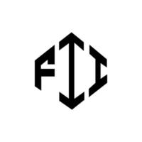 fii-Buchstaben-Logo-Design mit Polygonform. fii-polygon- und würfelform-logo-design. fii Sechseck-Vektor-Logo-Vorlage in weißen und schwarzen Farben. fii monogramm, geschäfts- und immobilienlogo. vektor