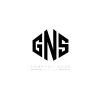 gns brev logotyp design med polygon form. gns polygon och kubform logotypdesign. gns hexagon vektor logotyp mall vita och svarta färger. gns monogram, affärs- och fastighetslogotyp.