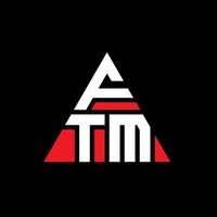 ftm triangel bokstavslogotypdesign med triangelform. ftm triangel logotyp design monogram. ftm triangel vektor logotyp mall med röd färg. ftm triangulär logotyp enkel, elegant och lyxig logotyp.