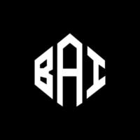 bai brev logotyp design med polygon form. bai polygon och kubform logotypdesign. bai hexagon vektor logotyp mall vita och svarta färger. bai monogram, affärs- och fastighetslogotyp.