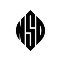 nso-Kreisbuchstaben-Logo-Design mit Kreis- und Ellipsenform. nso Ellipsenbuchstaben mit typografischem Stil. Die drei Initialen bilden ein Kreislogo. nso Kreisemblem abstrakter Monogramm-Buchstabenmarkierungsvektor. vektor