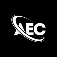 aec-Logo. aec-Brief. aec-Buchstaben-Logo-Design. Initialen aec-Logo verbunden mit Kreis und Monogramm-Logo in Großbuchstaben. aec-typografie für technologie-, geschäfts- und immobilienmarke. vektor