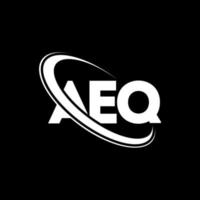 aeq logotyp. aeq bokstav. aeq bokstavslogotypdesign. initialer aeq logotyp länkad med cirkel och versaler monogram logotyp. aeq typografi för teknik, företag och fastighetsmärke. vektor