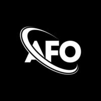 afo-Logo. afo-Brief. afo-Buchstaben-Logo-Design. Initialen afo-Logo verbunden mit Kreis und Monogramm-Logo in Großbuchstaben. afo-typografie für technologie-, geschäfts- und immobilienmarke. vektor