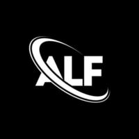 alf-Logo. ein Brief. Alf-Brief-Logo-Design. Initialen Alf-Logo verbunden mit Kreis und Monogramm-Logo in Großbuchstaben. alf Typografie für Technologie-, Geschäfts- und Immobilienmarke. vektor