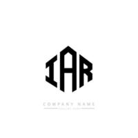 iar brev logotyp design med polygon form. iar polygon och kub form logotyp design. iar hexagon vektor logotyp mall vita och svarta färger. iar monogram, affärs- och fastighetslogotyp.