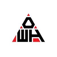owh-Dreieck-Buchstaben-Logo-Design mit Dreiecksform. owh Dreieck-Logo-Design-Monogramm. owh-Dreieck-Vektor-Logo-Vorlage mit roter Farbe. owh dreieckiges Logo einfaches, elegantes und luxuriöses Logo. vektor