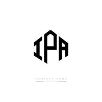 IPA-Brief-Logo-Design mit Polygonform. ipa-polygon- und würfelform-logo-design. IPA Sechseck-Vektor-Logo-Vorlage in weißen und schwarzen Farben. ipa-monogramm, geschäfts- und immobilienlogo. vektor