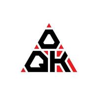 Oqk-Dreieck-Buchstaben-Logo-Design mit Dreiecksform. Oqk-Dreieck-Logo-Design-Monogramm. oqk-Dreieck-Vektor-Logo-Vorlage mit roter Farbe. oqk dreieckiges Logo einfaches, elegantes und luxuriöses Logo. vektor