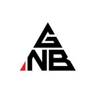 gnb-Dreieck-Buchstaben-Logo-Design mit Dreiecksform. GNB-Dreieck-Logo-Design-Monogramm. GNB-Dreieck-Vektor-Logo-Vorlage mit roter Farbe. gnb dreieckiges logo einfaches, elegantes und luxuriöses logo. vektor
