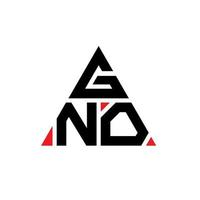Gno-Dreieck-Buchstaben-Logo-Design mit Dreiecksform. Gno-Dreieck-Logo-Design-Monogramm. Gno-Dreieck-Vektor-Logo-Vorlage mit roter Farbe. Gno dreieckiges Logo einfaches, elegantes und luxuriöses Logo. vektor