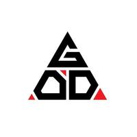 Gott-Dreieck-Buchstaben-Logo-Design mit Dreiecksform. Gott-Dreieck-Logo-Design-Monogramm. Gott-Dreieck-Vektor-Logo-Vorlage mit roter Farbe. gott dreieckiges logo einfaches, elegantes und luxuriöses logo. vektor