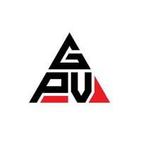 GPV-Dreieck-Buchstaben-Logo-Design mit Dreiecksform. GPV-Dreieck-Logo-Design-Monogramm. Gpv-Dreieck-Vektor-Logo-Vorlage mit roter Farbe. gpv dreieckiges logo einfaches, elegantes und luxuriöses logo. vektor