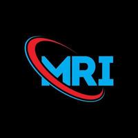 mri-Logo. MRT-Brief. MRI-Brief-Logo-Design. Initialen mri-Logo verbunden mit Kreis und Monogramm-Logo in Großbuchstaben. mri-typografie für technologie-, geschäfts- und immobilienmarke. vektor