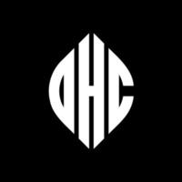 ohc cirkel bokstavslogotyp design med cirkel och ellipsform. ohc ellipsbokstäver med typografisk stil. de tre initialerna bildar en cirkellogotyp. ohc cirkel emblem abstrakt monogram brev märke vektor. vektor