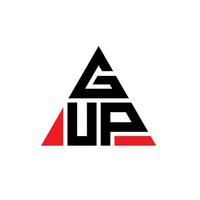 Gup-Dreieck-Buchstaben-Logo-Design mit Dreiecksform. Gup-Dreieck-Logo-Design-Monogramm. Gup-Dreieck-Vektor-Logo-Vorlage mit roter Farbe. gup dreieckiges logo einfaches, elegantes und luxuriöses logo. vektor