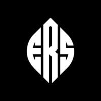 ers cirkelbokstavslogotyp med cirkel- och ellipsform. ers ellipsbokstäver med typografisk stil. de tre initialerna bildar en cirkellogotyp. ers cirkel emblem abstrakt monogram bokstav märke vektor. vektor