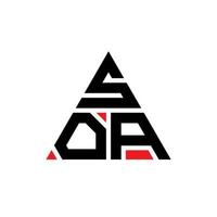Soa-Dreieck-Buchstaben-Logo-Design mit Dreiecksform. Soa-Dreieck-Logo-Design-Monogramm. soa-Dreieck-Vektor-Logo-Vorlage mit roter Farbe. soa dreieckiges logo einfaches, elegantes und luxuriöses logo. vektor