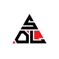 Sol-Dreieck-Buchstaben-Logo-Design mit Dreiecksform. Sol-Dreieck-Logo-Design-Monogramm. Sol-Dreieck-Vektor-Logo-Vorlage mit roter Farbe. Sol dreieckiges Logo einfaches, elegantes und luxuriöses Logo. vektor