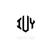 iuy-Buchstaben-Logo-Design mit Polygonform. iuy Polygon- und Würfelform-Logo-Design. iuy Sechseck-Vektor-Logo-Vorlage in weißen und schwarzen Farben. iuy-monogramm, geschäfts- und immobilienlogo. vektor