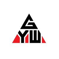 gyw triangel bokstavslogotypdesign med triangelform. gyw triangel logotyp design monogram. gyw triangel vektor logotyp mall med röd färg. gyw triangulär logotyp enkel, elegant och lyxig logotyp.