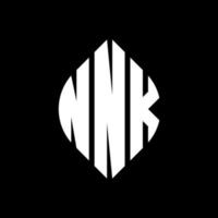 nnk-Kreis-Buchstaben-Logo-Design mit Kreis- und Ellipsenform. nnk Ellipsenbuchstaben mit typografischem Stil. Die drei Initialen bilden ein Kreislogo. nnk-Kreis-Emblem abstrakter Monogramm-Buchstaben-Markierungsvektor. vektor
