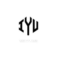 iyu-Buchstaben-Logo-Design mit Polygonform. iyu Polygon- und Würfelform-Logo-Design. iyu Sechseck-Vektor-Logo-Vorlage in weißen und schwarzen Farben. iyu-monogramm, geschäfts- und immobilienlogo. vektor