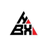 hbx triangel bokstavslogotypdesign med triangelform. hbx triangel logotyp design monogram. hbx triangel vektor logotyp mall med röd färg. hbx triangulär logotyp enkel, elegant och lyxig logotyp.