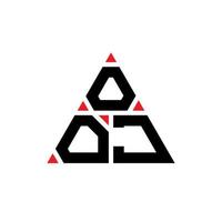 ooj triangel bokstavslogotypdesign med triangelform. ooj triangel logotyp design monogram. ooj triangel vektor logotyp mall med röd färg. ooj triangulär logotyp enkel, elegant och lyxig logotyp.