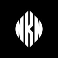 nkn-Kreis-Buchstaben-Logo-Design mit Kreis- und Ellipsenform. nkn Ellipsenbuchstaben mit typografischem Stil. Die drei Initialen bilden ein Kreislogo. nkn-Kreis-Emblem abstrakter Monogramm-Buchstaben-Markierungsvektor. vektor