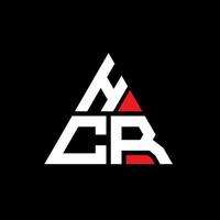 hcr-Dreieck-Buchstaben-Logo-Design mit Dreiecksform. Hcr-Dreieck-Logo-Design-Monogramm. hcr-Dreieck-Vektor-Logo-Vorlage mit roter Farbe. hcr dreieckiges logo einfaches, elegantes und luxuriöses logo. vektor