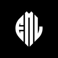 eml-Kreisbuchstaben-Logo-Design mit Kreis- und Ellipsenform. eml Ellipsenbuchstaben mit typografischem Stil. Die drei Initialen bilden ein Kreislogo. eml-Kreis-Emblem abstrakter Monogramm-Buchstaben-Markierungsvektor. vektor