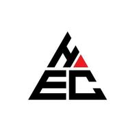 hec triangel bokstavslogotypdesign med triangelform. hec triangel logotyp design monogram. hec triangel vektor logotyp mall med röd färg. hec triangulär logotyp enkel, elegant och lyxig logotyp.