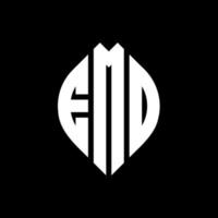 Emd Circle Letter Logo Design mit Kreis- und Ellipsenform. Emd Ellipsenbuchstaben mit typografischem Stil. Die drei Initialen bilden ein Kreislogo. Emd-Kreis-Emblem abstrakter Monogramm-Buchstaben-Markenvektor. vektor