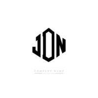 jdn brev logotyp design med polygon form. jdn polygon och kubform logotypdesign. jdn hexagon vektor logotyp mall vita och svarta färger. jdn monogram, affärs- och fastighetslogotyp.