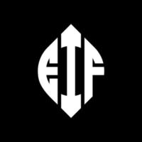 eif cirkelbokstavslogotypdesign med cirkel och ellipsform. eif ellipsbokstäver med typografisk stil. de tre initialerna bildar en cirkellogotyp. eif cirkel emblem abstrakt monogram brev märke vektor. vektor