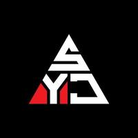 syj-Dreieck-Buchstaben-Logo-Design mit Dreiecksform. Syj-Dreieck-Logo-Design-Monogramm. Syj-Dreieck-Vektor-Logo-Vorlage mit roter Farbe. syj dreieckiges Logo einfaches, elegantes und luxuriöses Logo. vektor