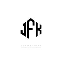 jfk bokstavslogotypdesign med polygonform. jfk polygon och kubform logotypdesign. jfk hexagon vektor logotyp mall vita och svarta färger. jfk monogram, affärs- och fastighetslogotyp.