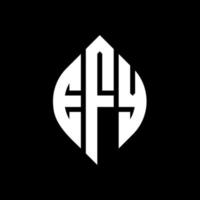Efy Circle Letter Logo Design mit Kreis- und Ellipsenform. Efy-Ellipsenbuchstaben mit typografischem Stil. Die drei Initialen bilden ein Kreislogo. Efy-Kreis-Emblem abstrakter Monogramm-Buchstaben-Markenvektor. vektor