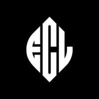 ecl cirkelbokstavslogotypdesign med cirkel- och ellipsform. ecl ellipsbokstäver med typografisk stil. de tre initialerna bildar en cirkellogotyp. ecl cirkel emblem abstrakt monogram brev märke vektor. vektor