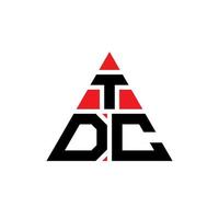 tdc triangel bokstavslogotypdesign med triangelform. tdc triangel logotyp design monogram. tdc triangel vektor logotyp mall med röd färg. tdc triangulär logotyp enkel, elegant och lyxig logotyp.