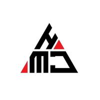 hmj triangel bokstavslogotypdesign med triangelform. hmj triangel logotyp design monogram. hmj triangel vektor logotyp mall med röd färg. hmj triangulär logotyp enkel, elegant och lyxig logotyp.